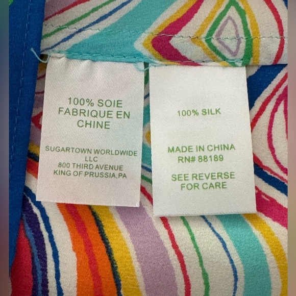 Lilly Pulitzer Silk Rohan Sleeveless Top. Shorely‎ Blue. Women’s Small. - Picture 5 of 5